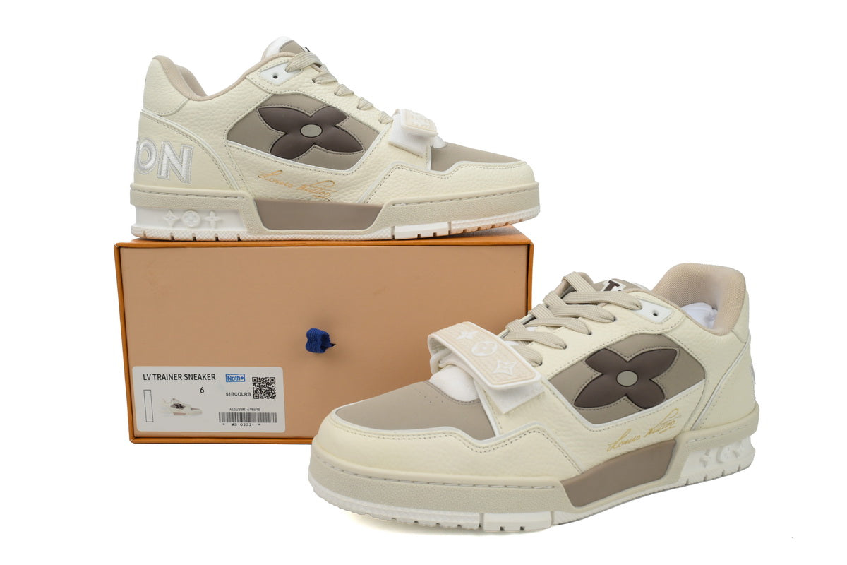 LOUIS VUITTON TRAINER " MONOGRAM FLOWER BEIGE "