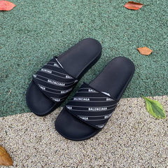 BALENCIAGA SLIPPERS LOGO OBLIQUE *BLACK*