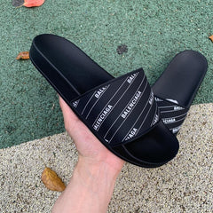 BALENCIAGA SLIPPERS LOGO OBLIQUE *BLACK*