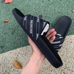 BALENCIAGA SLIPPERS LOGO OBLIQUE *BLACK*