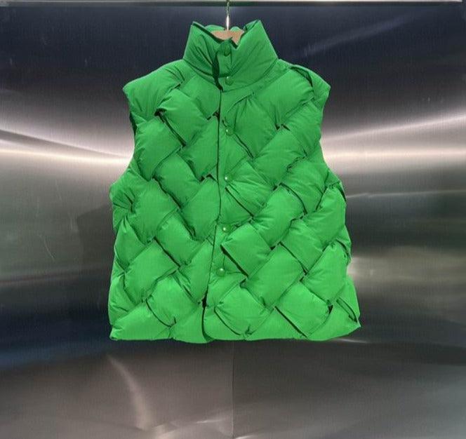 BOTTEGA VENETA INTRECCIATO NYLON VEST *GREEN/BLACK*