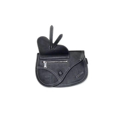 DIOR LEATHER SADDLE BLACK BAG