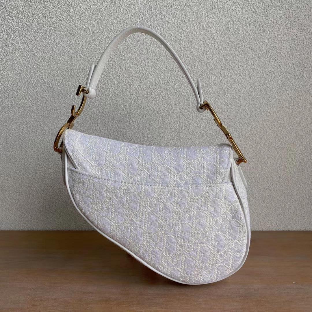 DIOR OBLIQUE WHITE SADDLE BAG