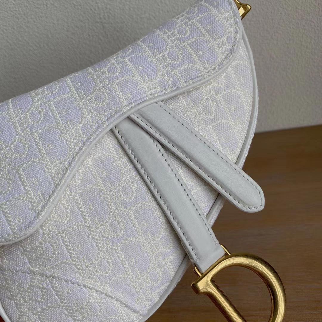 DIOR OBLIQUE WHITE SADDLE BAG