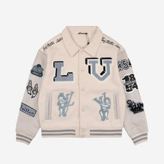 LOUIS VUITTON VARSITY JACKET 22FW *WHITE*