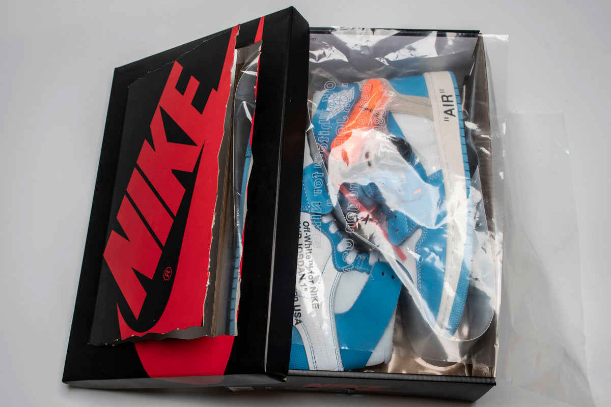 OFF WHITE AIR JORDAN 1 '' UNIVERSITY BLUE ''