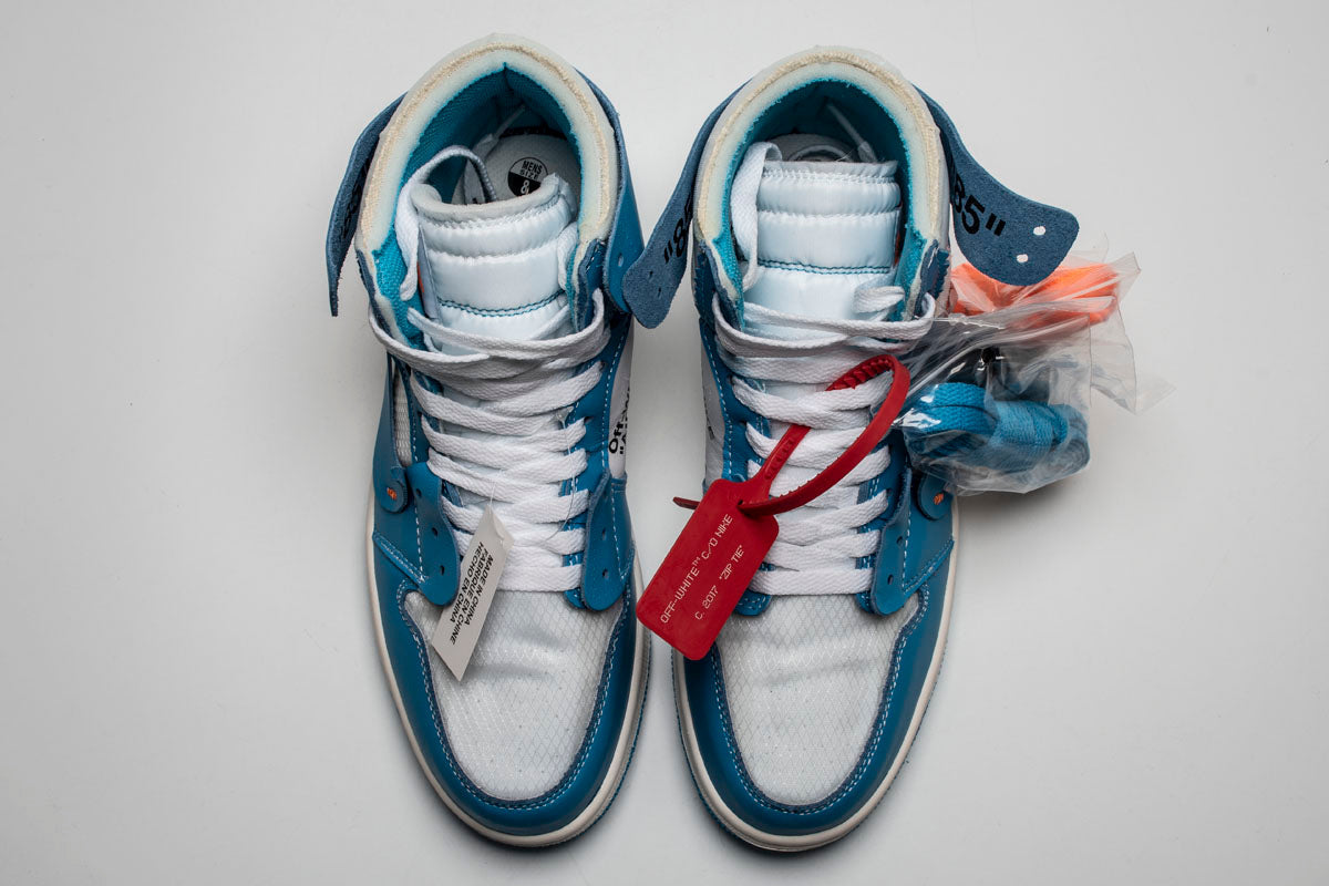 OFF WHITE AIR JORDAN 1 '' UNIVERSITY BLUE ''