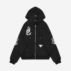 PRADA 22FW SEA ZIP HOODIE BLACK