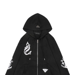 PRADA 22FW SEA ZIP HOODIE BLACK